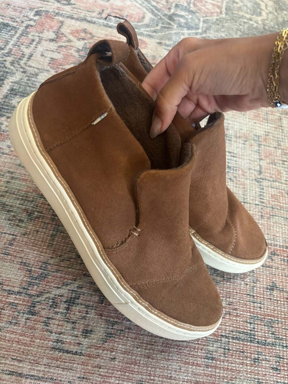 TOMS Women's Paxton Brown Suede Slip-On Ankle Boots Shoes